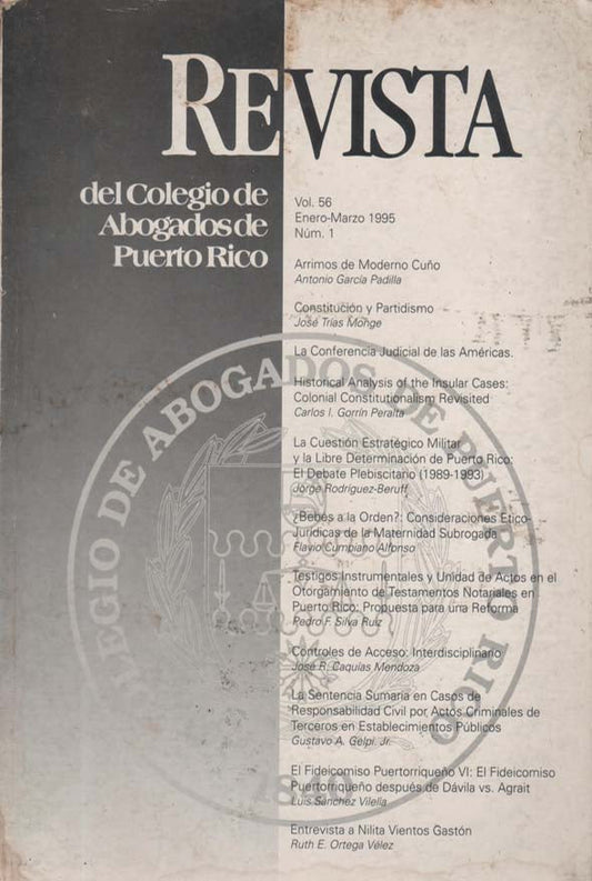 Revista del Colegio de Abogados de Puerto Rico, 56, 1, 1995