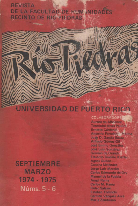 Rio Piedras: Revista de la Facultud de Humanidades, 5-6, 1974-1975